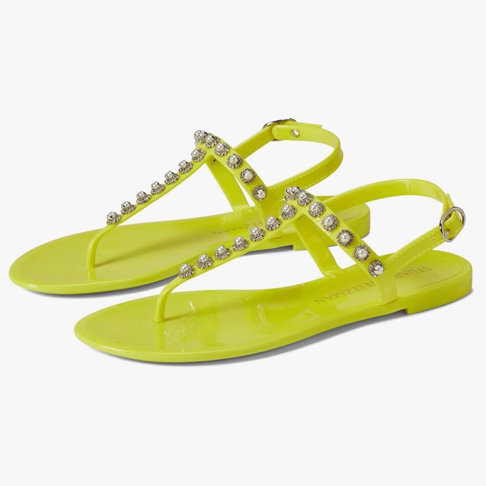 Stuart Weitzman Crystal Embellished Jelly Sandal